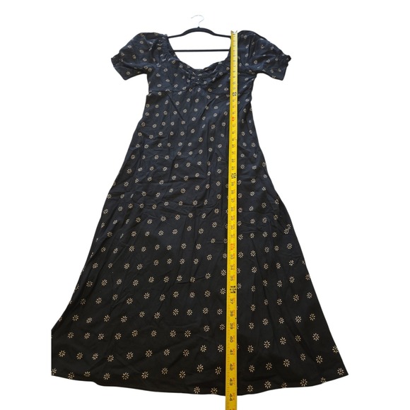Madewell Size 0 Black Sweetheart Puff-Sleeve Midi Dress New With Tags - Picture 7 of 14